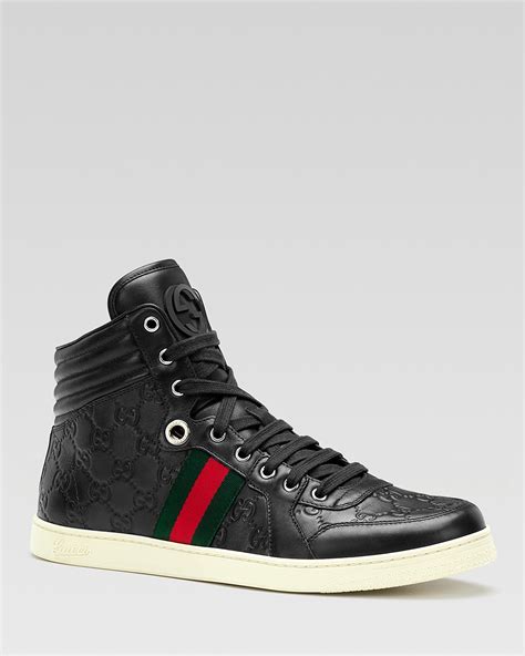 gucci burnished leather high top sneakers|gucci sneakers high tops.